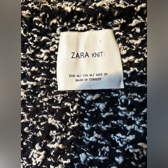 Zara Knit long open front cardigan sweater jacket frayed/fringed edges. Size M - Picture 10 of 15